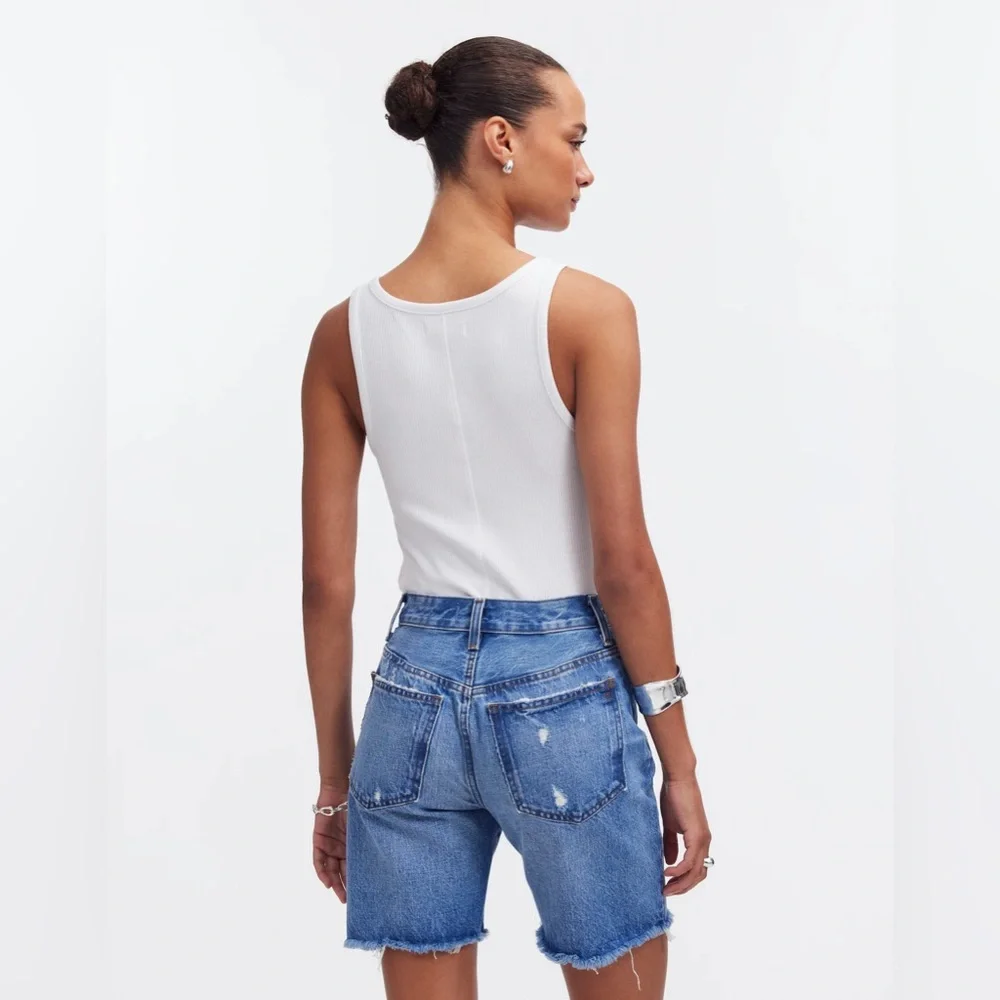 NWOT Madewell Long Denim Shorts in Pedersen Wash - 25